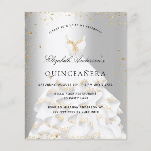 Quinceanera dourado com prata convite para o orçam