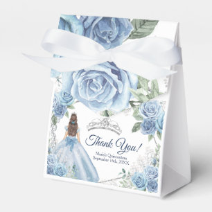 Quinceañera Dusty Blue Flowers Caixa de Favor