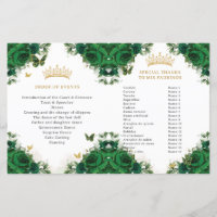 Quinceañera Emerald Floral Butterflies