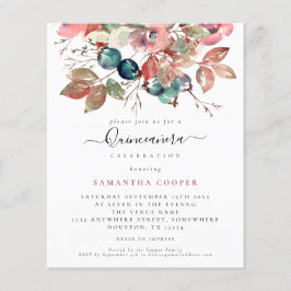 Quinceañera Floral Cor de Água do Orçamento, Convi