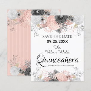 Quinceanera Floral Cor-de-Rosa Esbranquiçada Salve