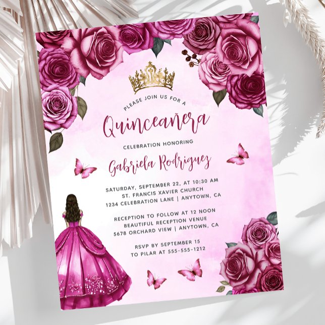 Quinceañera Floral Cor-de-Rosa-Fiduciosa Orquestra (Criador carregado)