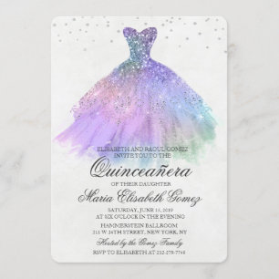 Quinceanera Glitter Diamond Convite