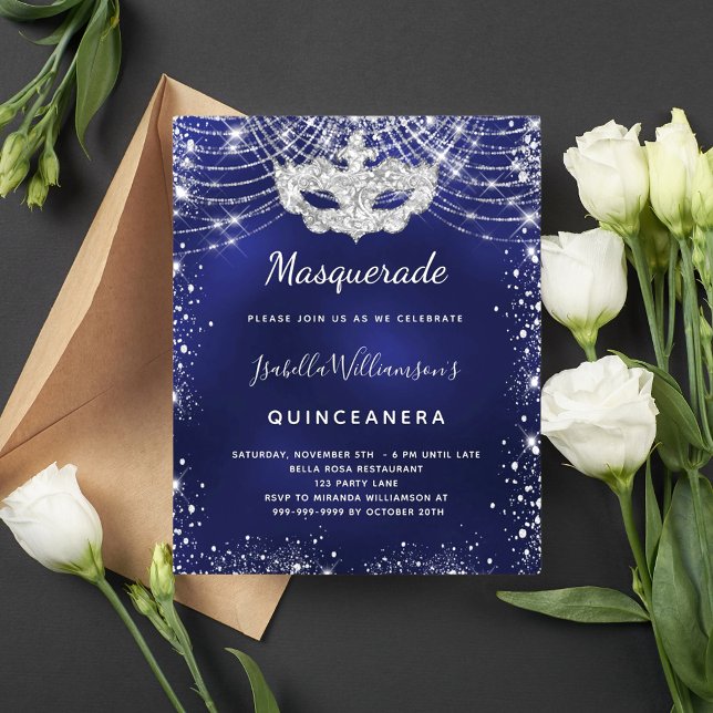 Quinceanera Mascarada marinho azul-prata (Criador carregado)