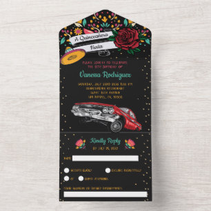 Quinceañera mexicana fiesta floral