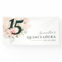Quinceanera Pink Floral 15 de Aniversário Botânico