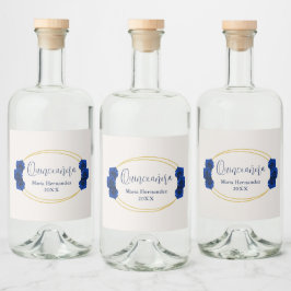 Quinceañera Real Azul e Geométrica Dourada