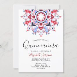 Quinceanera Red White Convite