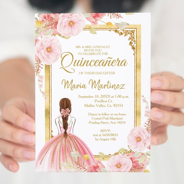 Quinceañera, Rosa de Convite para Flores Douradas (Criador carregado)