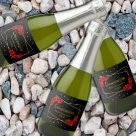 Quinceañera rosa vermelha Preta e Dourada