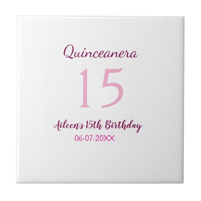 Quinceanera simples 15 de aniversário de fada rosa (Frente)