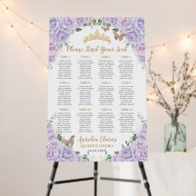 Quinceanera Soft Purple Lilac Floral Seating Chart