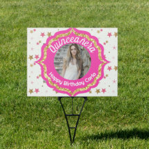 Quinceañera Stars and Glitter Photo Sign