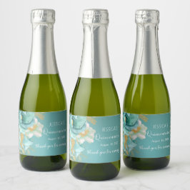 Quinceanera Teal Dourado Mini Vinho Espumante L