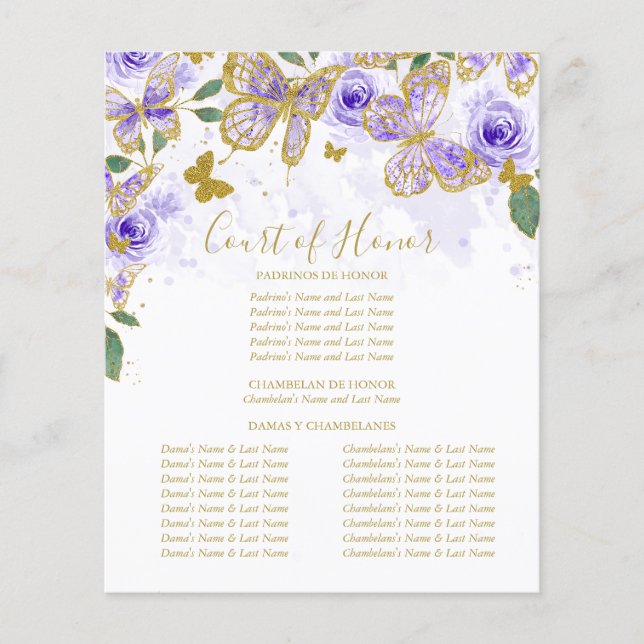 Quinceañera Tribunal de Honra Inserir (Frente)