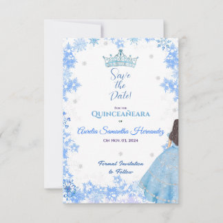 Quinceañera Winter Wonderland Salve o Cartão de Da