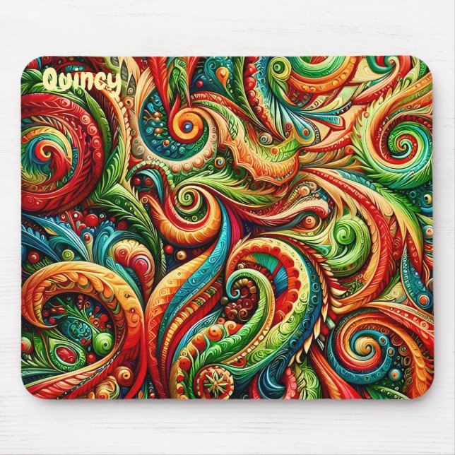 QUINCY ~ Padrão de Aniversário Selvagem ~ Mousepad (Frente)