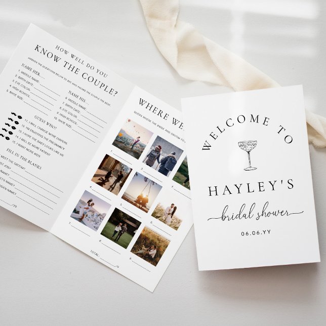 Quinn Script Bridal Shower Game and Menu Booklet (Criador carregado)