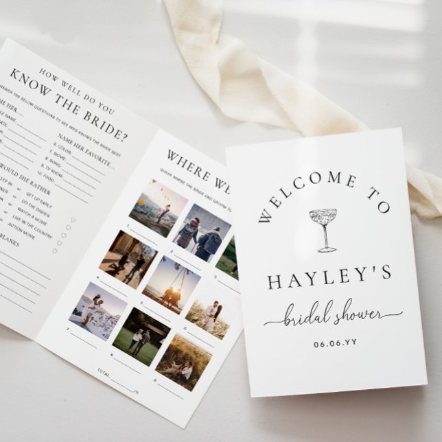 Quinn Script Bridal Shower Game and Menu Booklet (Criador carregado)