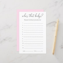 Quinn Who's That Baby Photo Game Guess Card