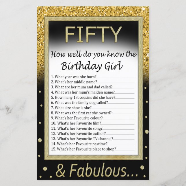 Quinquenta... como conhece a aniversariante? (Frente)