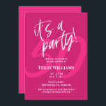 Quinquenta Convite de aniversário Rosa Quente<br><div class="desc">50º Convite de aniversário rosa divertido de Convite de aniversário rosa-50º</div>