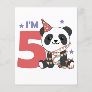 Quinto Aniversário Panda Para Crianças 5 Anos