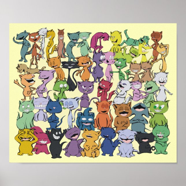 Quinto Feliz Gatos Poster (Frente)