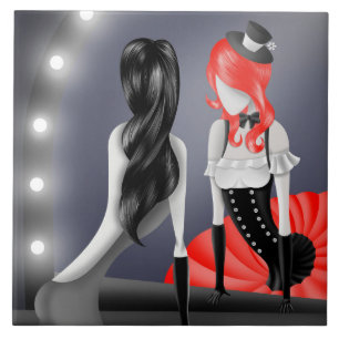 Quirky Ballerina & Dancer Refection Red