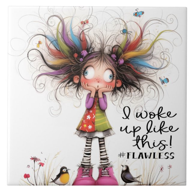 Quirky Girl # Flawless Cerâmica Azulejo (Frente)