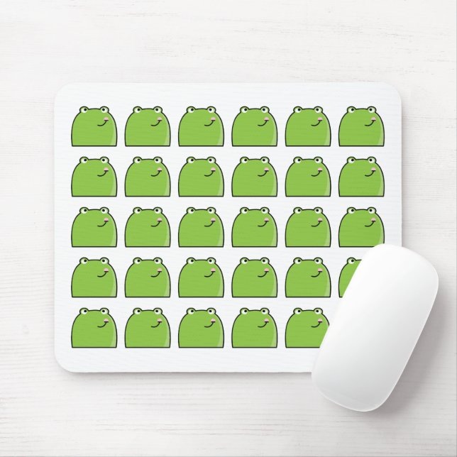 Quirky Green Frog Pattern Design Mouse Pad (Com mouse)