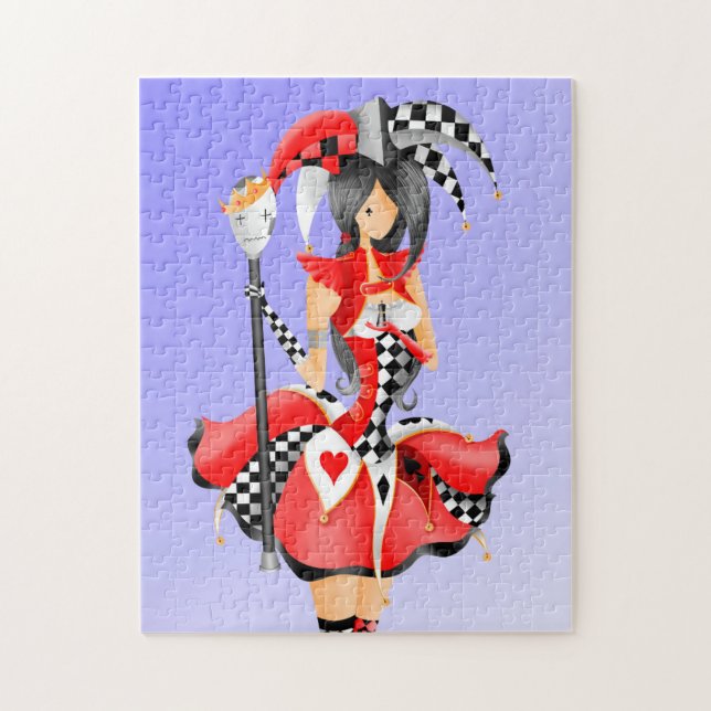 Quirky Jester & Puppet King Red Quebra-cabeça (Vertical)