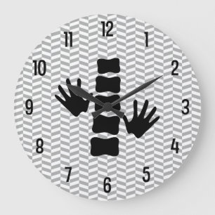 Quiroprático Mãos e Logotipo da coluna Relógio