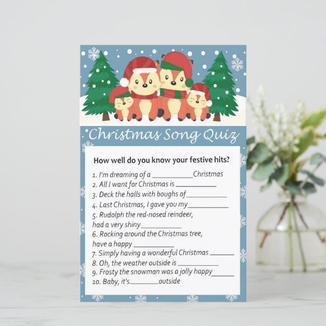 Quiz de natal da Raposa de inverno (Em pé/Frente)