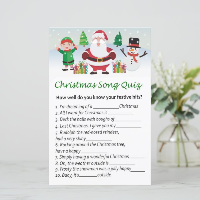 Quiz jogo de natal feliz (Em pé/Frente)