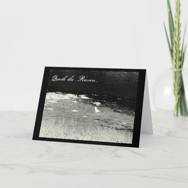 "Quoth cartão do Dia das Bruxas do corvo" (Frente)