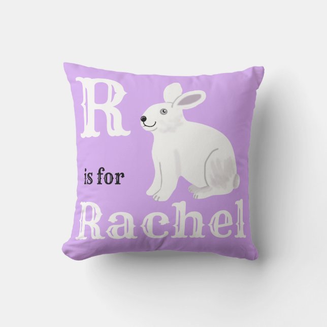 R é para Rachel menina bebê  Almofada de Arremesso (Frente)