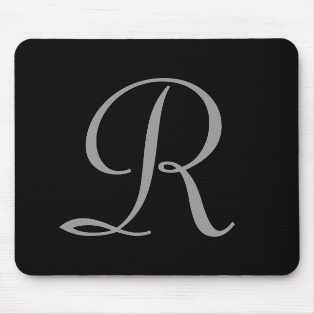 R: Monograma R Mousepad Elegante - Letra inicial (Frente)