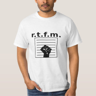 r.t.f.m. Camisa branca com manual e punho