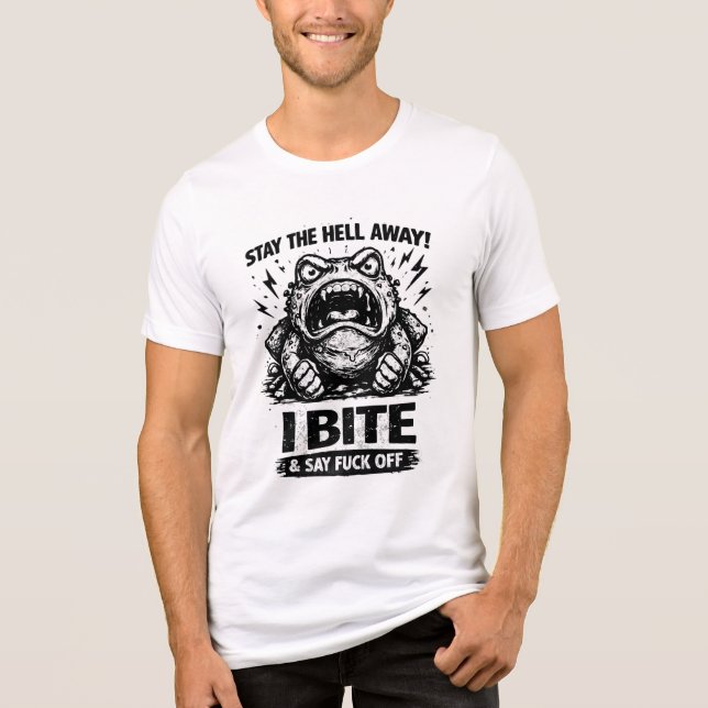 Rã Zangada Fique Longe Eu Mordo Design Engraçado (Frente)