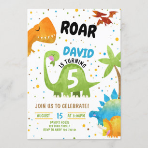 Raarar Dinossaur - Convites de Aniversário