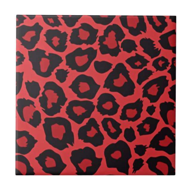 RAB Azulejo de impressão negro-leopardo-vermelho-r (Frente)