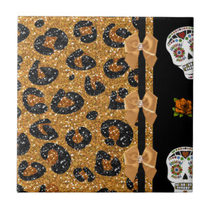 RAB Rockabilly Dourado Estampa de Leopardo Açúcare
