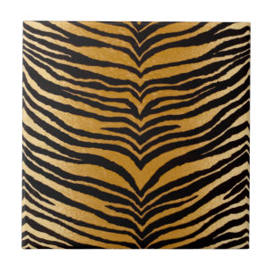 RAB Rockabilly Preto e Dourado Estampa de Tigre