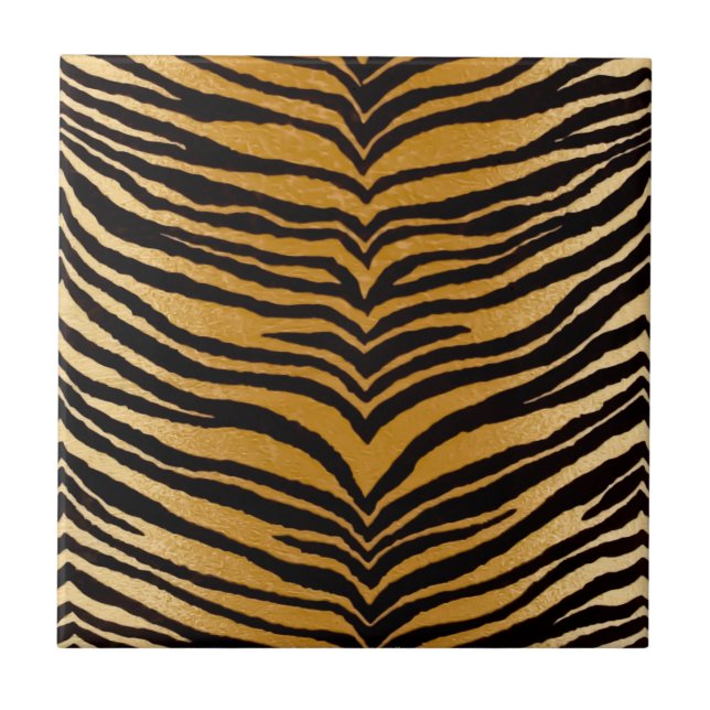 RAB Rockabilly Preto e Dourado Estampa de Tigre (Frente)