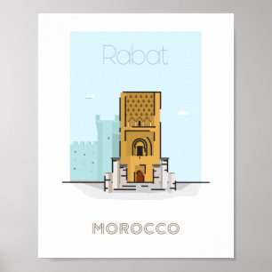 Rabat city travel poster - morocco travel poster