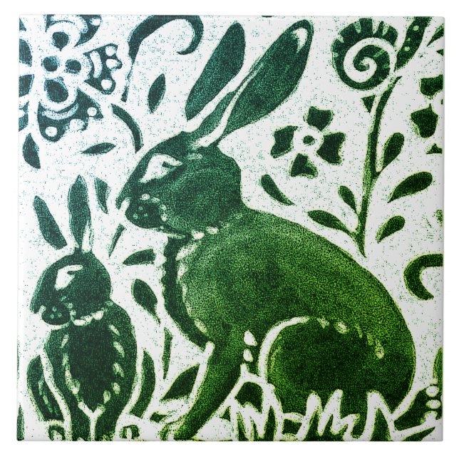 Rabbit Batik Moderno Floresta Azul (Frente)
