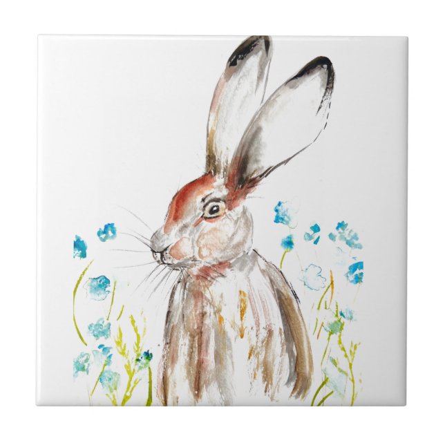 Rabbit Bunny Hare Floral Animal Selvagem Cute (Frente)