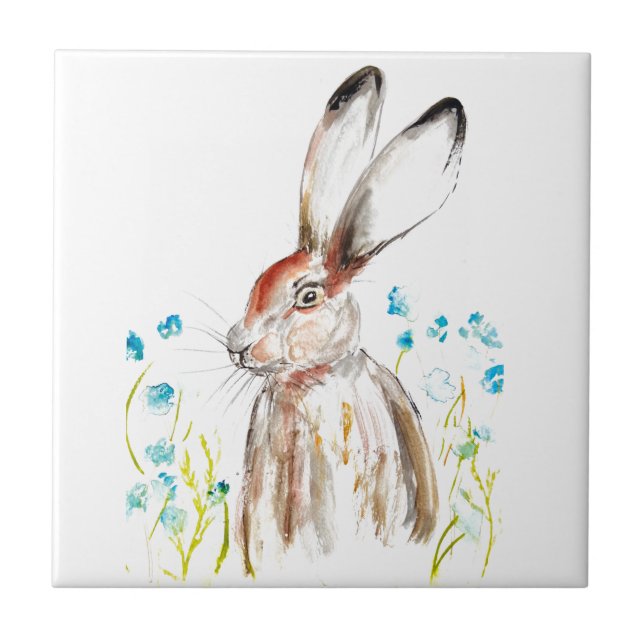 Rabbit Bunny Hare Floral Animal Selvagem Cute (Frente)