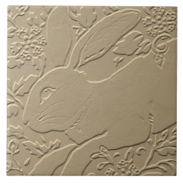 Rabbit Emboscada Design Tan Floral Bunny Páscoa Ar